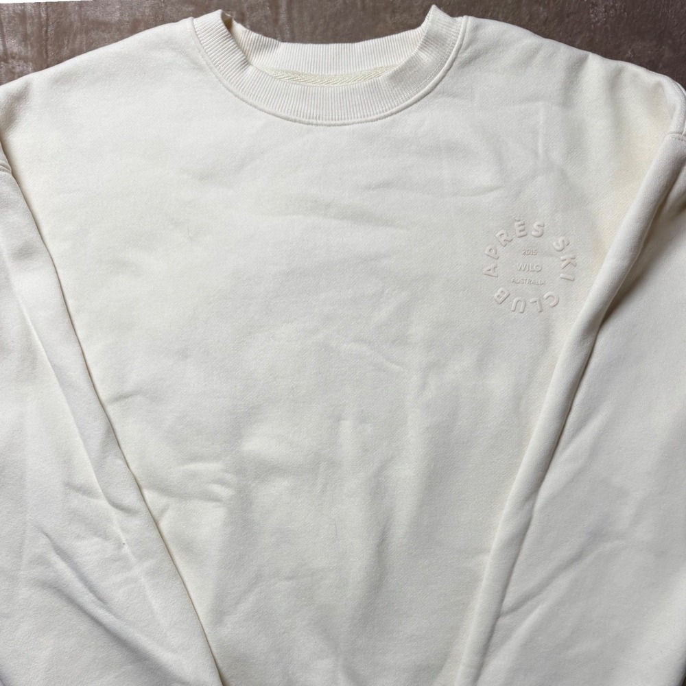 Wilo The Label Apres Ski Club Crewneck Sweatshirt Cream Cozy M Scandi Winter